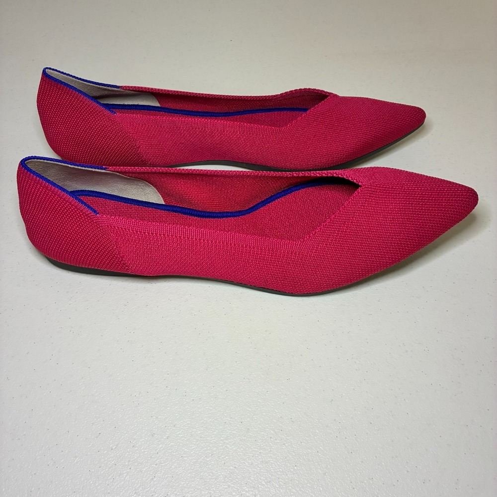 Rothy's The Point Flats Women's Size 11.5 Pink Slip On Pointed Toe Party Office - Picture 2 of 8